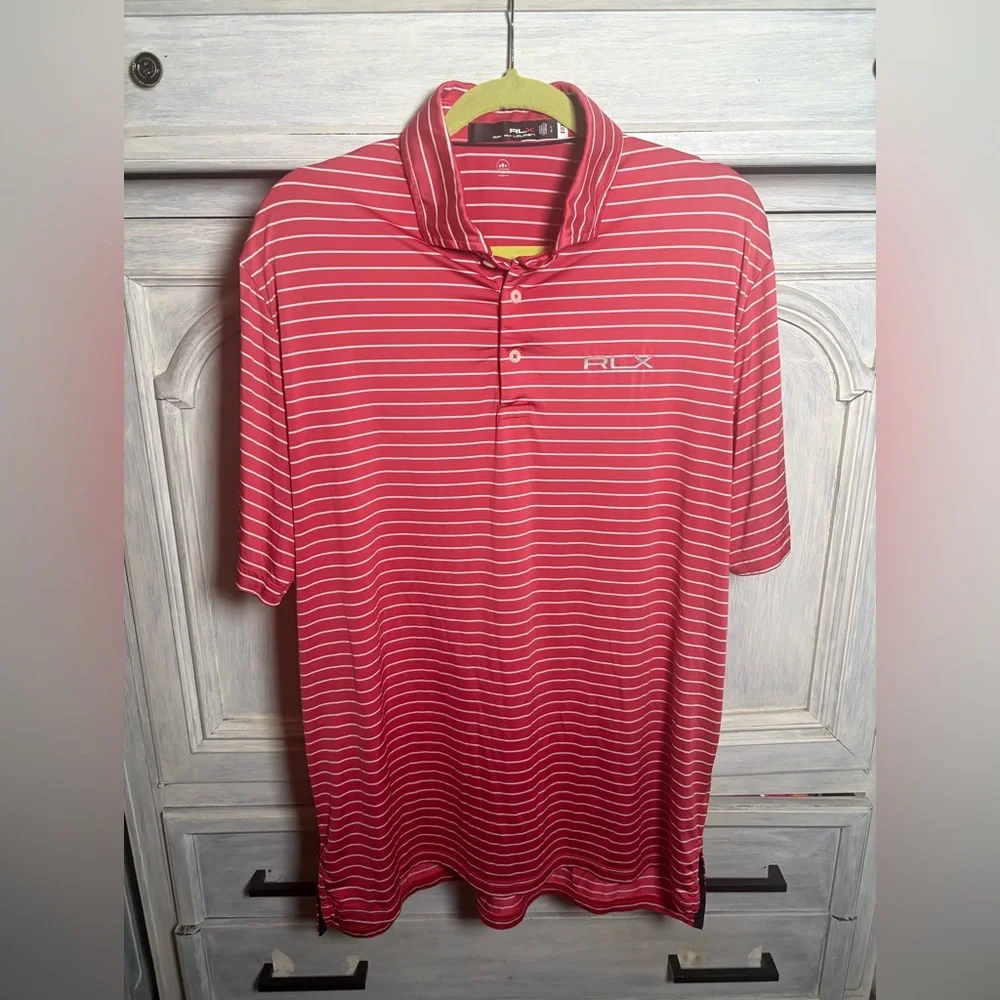 Ralph‎ Lauren RLX  M3 Short Sleeve Performance Polo Shirt Golf Outdoors Salmon